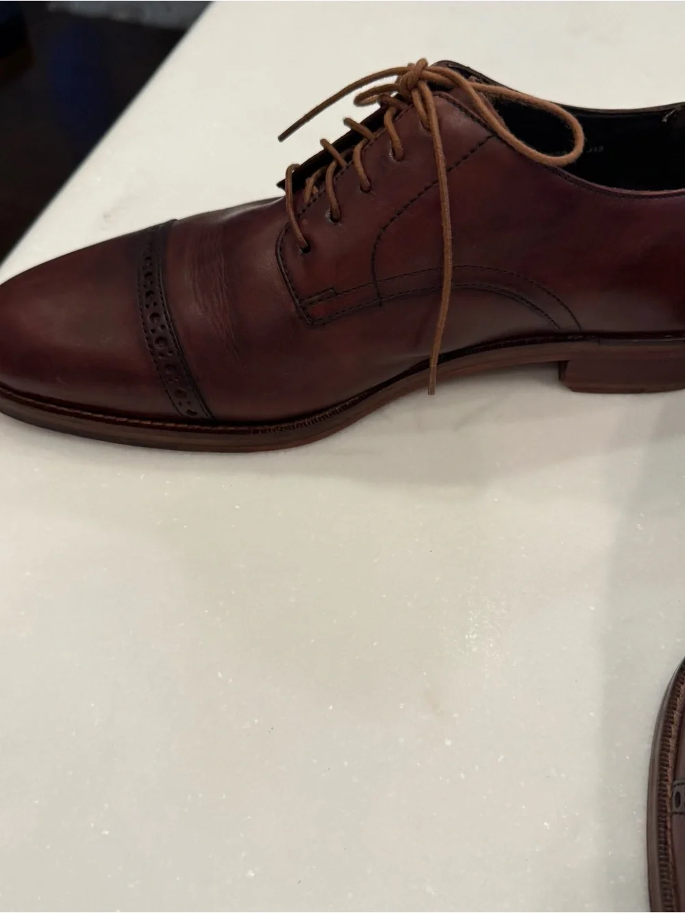 Cole Haan Shoes Mens Leather Oxford Lace Up Cap Toe Italy Burgundy Sz 9.5M EUC
